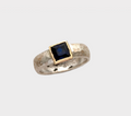 HANDMADE SQUARE BLUE CORONDUM RING