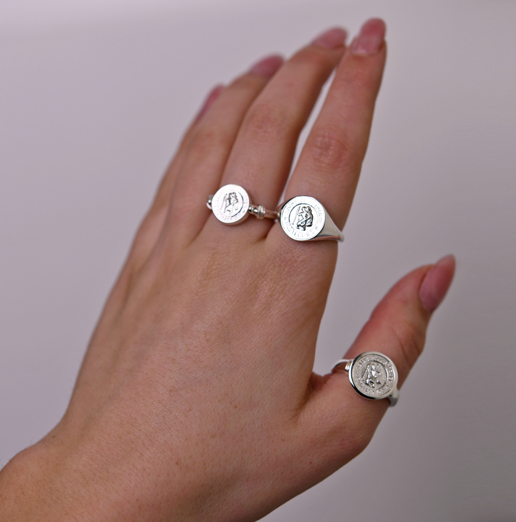 ROUND ST CHRISTOPHER RING