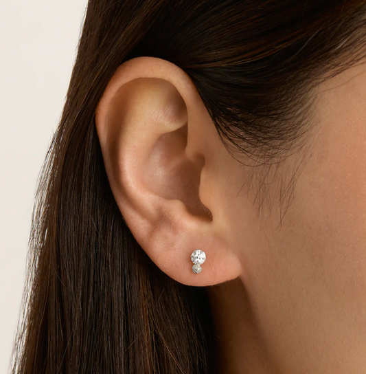 STARDUST SOUL STUD EARRINGS - SILVER