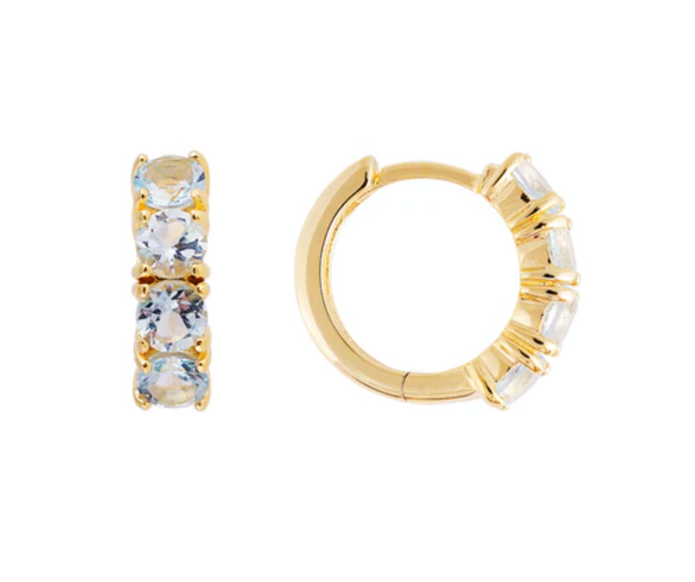 BLUE TOPAZ MIDI HUGGIES - GOLD