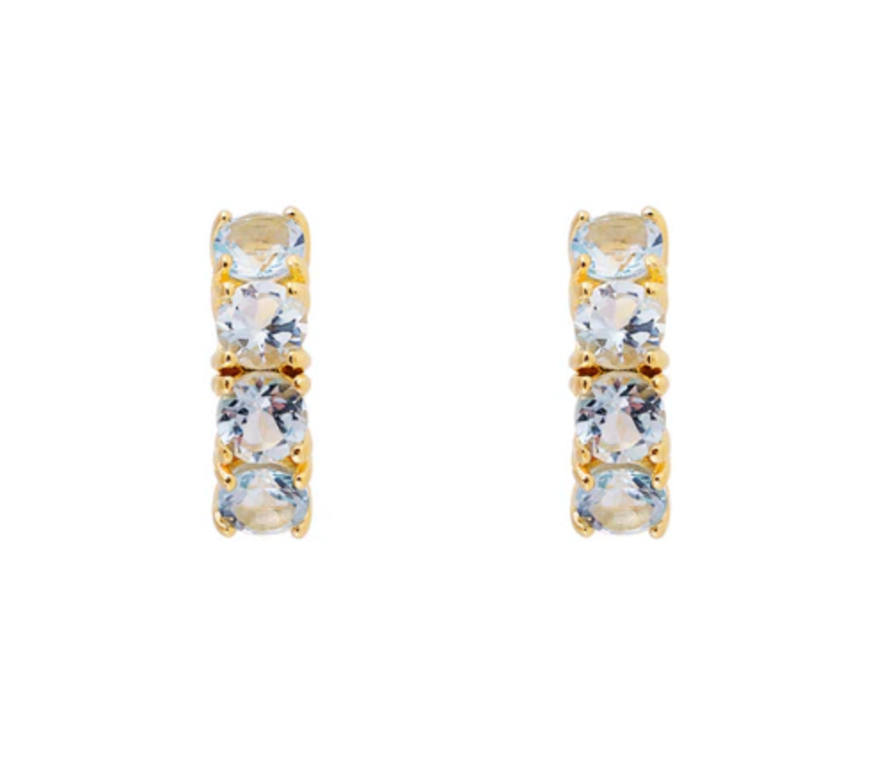BLUE TOPAZ MIDI HUGGIES - GOLD