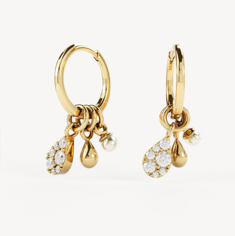 GOLD OCEAN MIST HOOPS