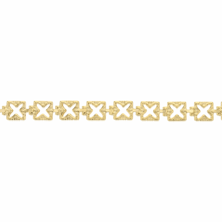 9ct Open Clover Chain Bracelet