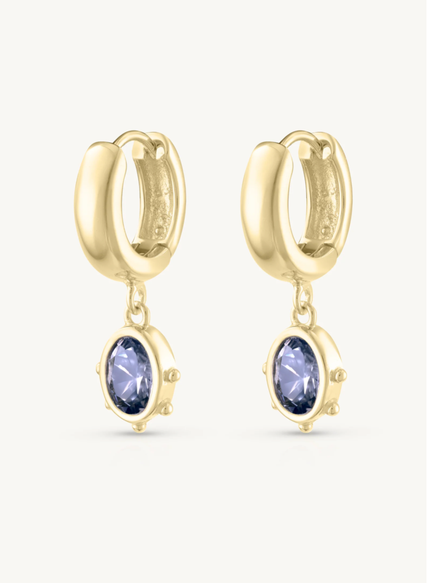 Gia Iolite Gold Plated Earrings