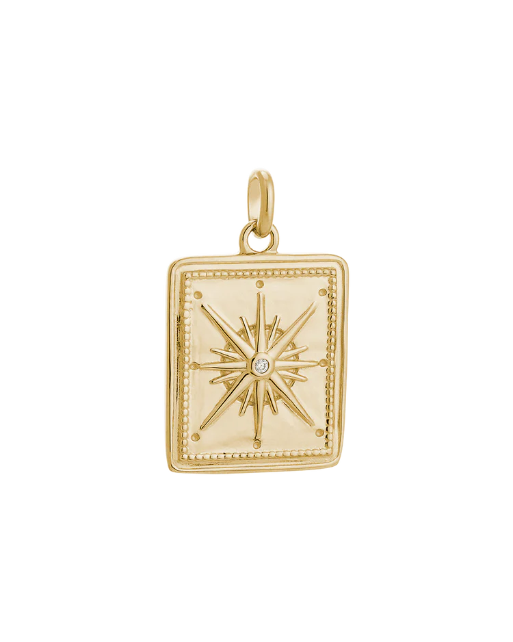 TRUE NORTH COIN PENDANT - 18K GOLD VERMEIL