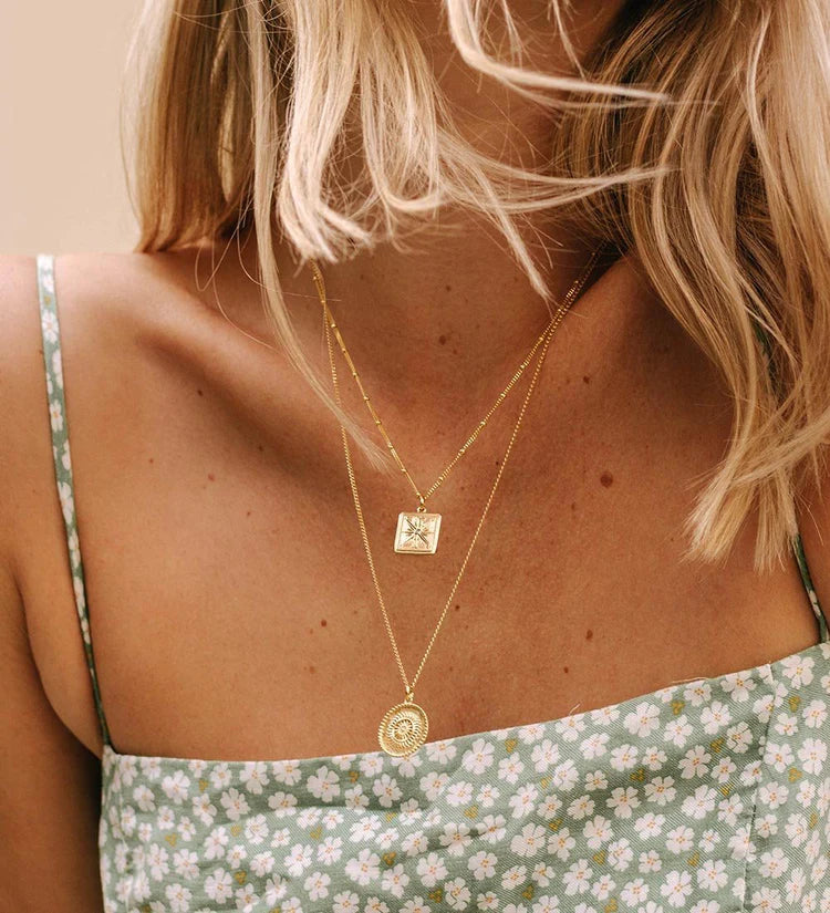 TRUE NORTH COIN PENDANT - 18K GOLD VERMEIL