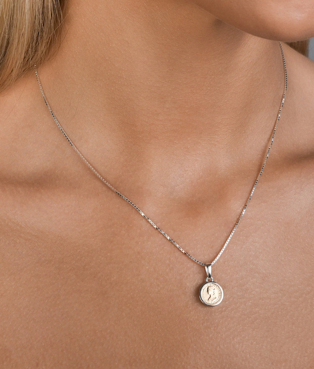 MICRO COIN BOX CHAIN NECKLACE