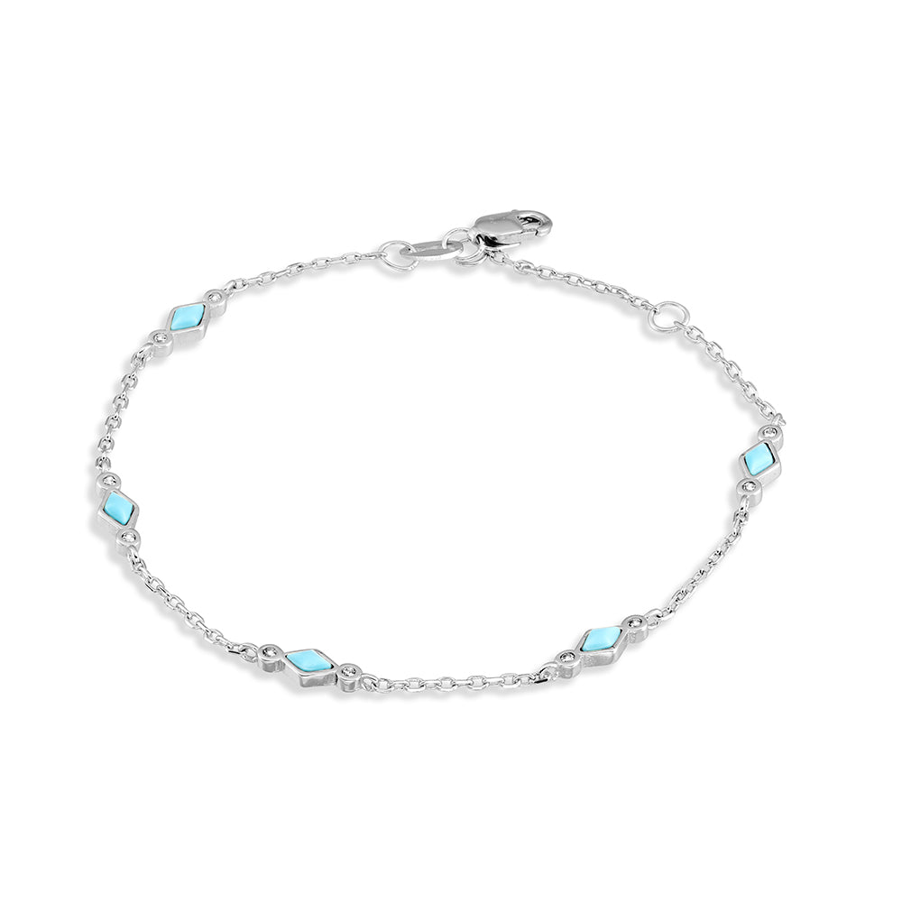 FINE SILVER BRACELET WITH TURQUOISE DETAILS