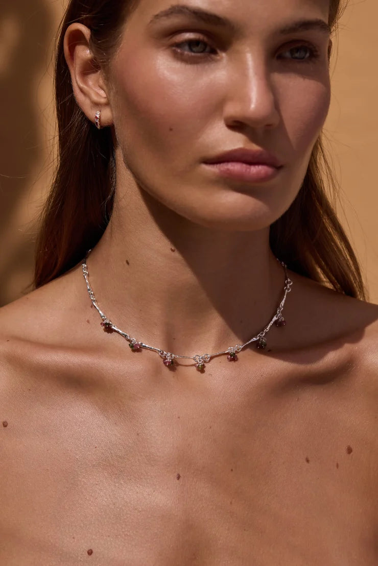 Trinket Tourmaline Silver Necklace