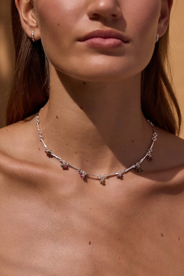 Trinket Tourmaline Silver Necklace