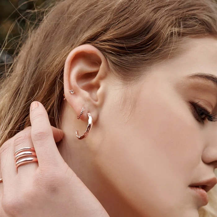 VINTAGE MEDIUM HOOPS - ROSE GOLD