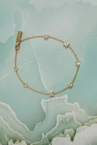 Clover White Topaz Gold Bracelet
