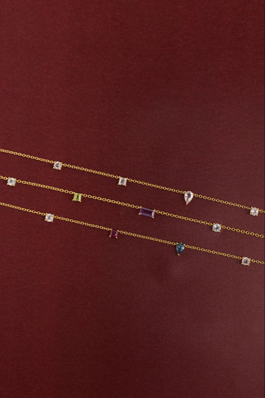 Clover White Topaz Gold Bracelet