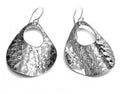 EARRINGS HAMMERED FINISH WAVY DROPS