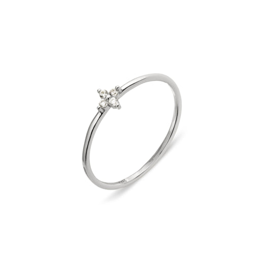 FLOWER THIN SILVER RING