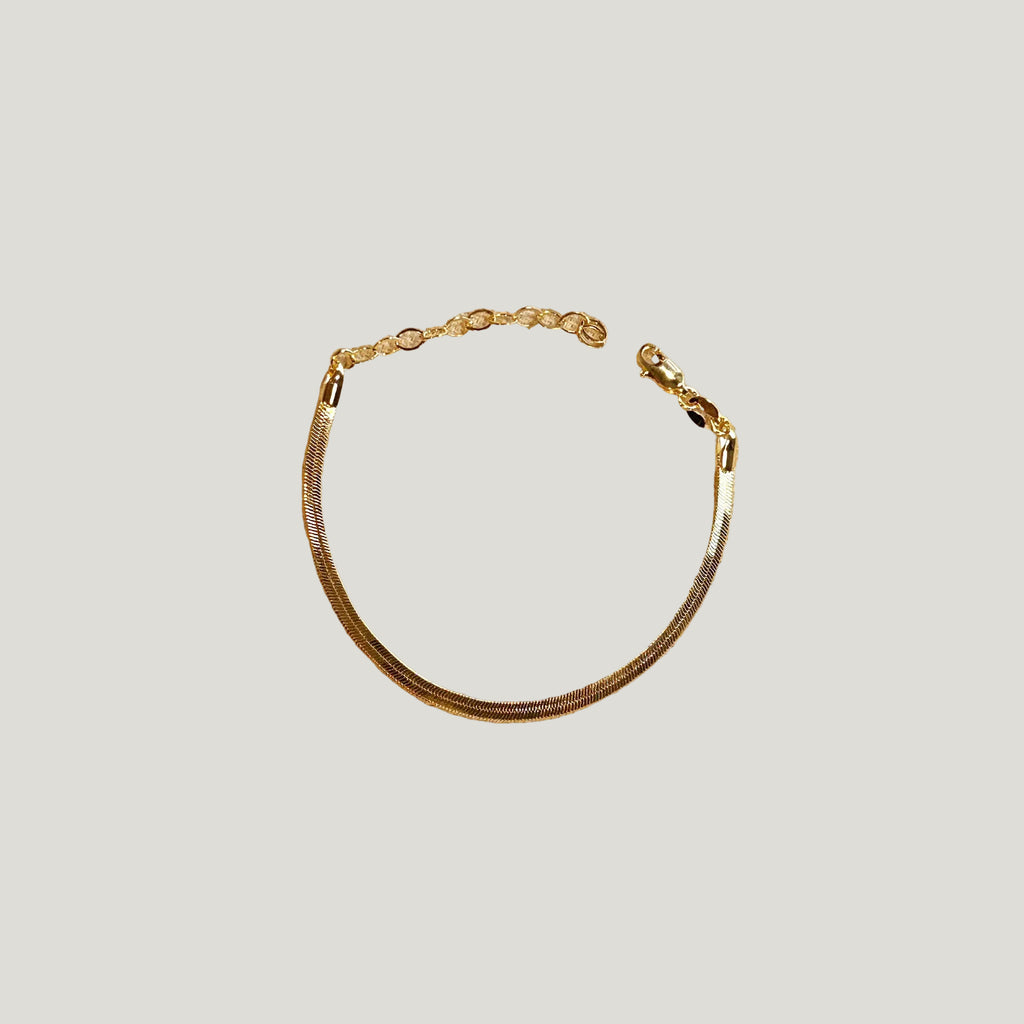 18K Gold Filled Herringbone Bracelet