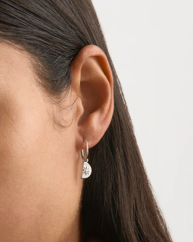 Sterling Silver Lotus Hoops