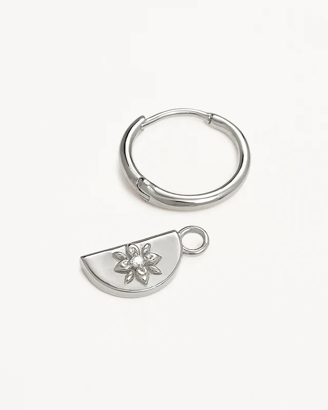 Sterling Silver Lotus Hoops