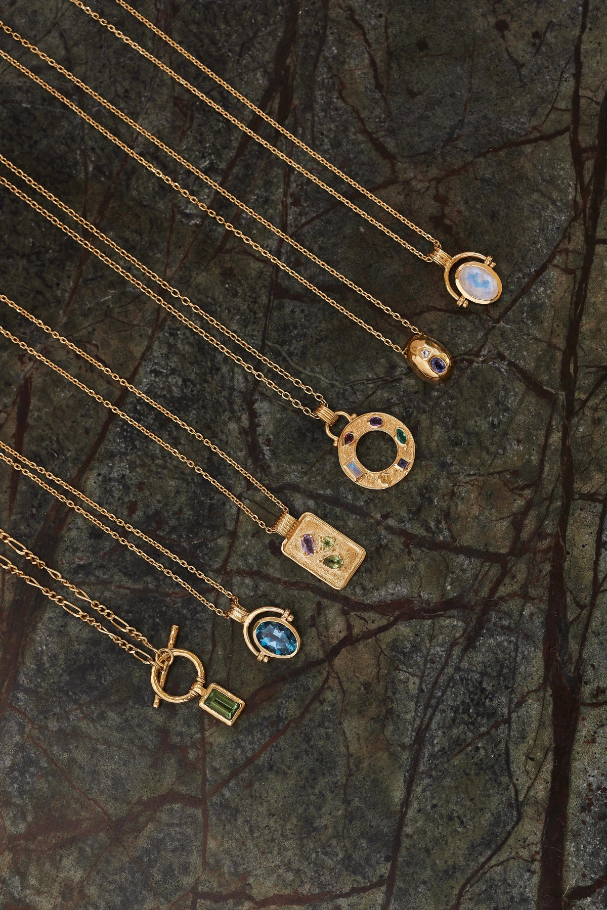 Apatite Gold Toggle Necklace