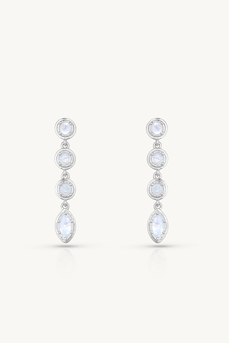 Aura Petite Moonstone Silver Earrings