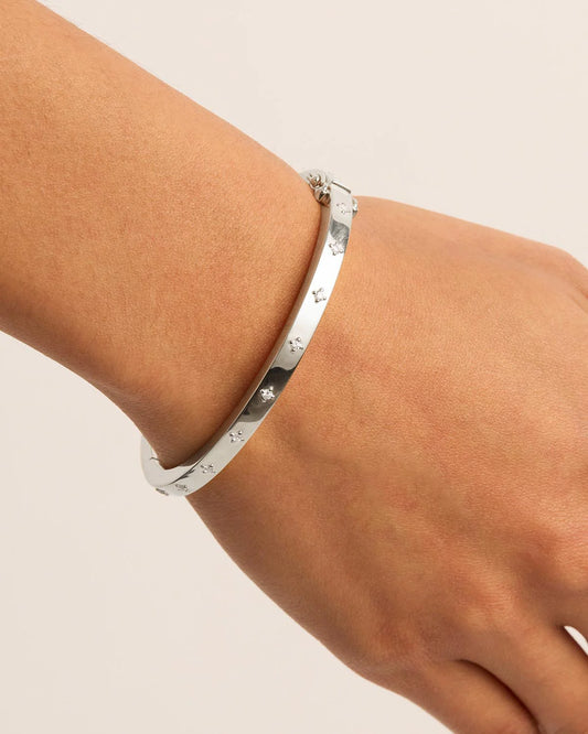 Sterling Silver Live in Love Bangle
