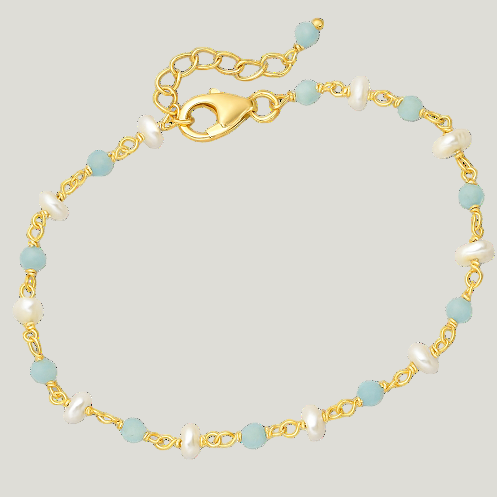 AMAZONITE AND PEARL BRACELET