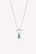 Blue Topaz Silver Toggle Necklace