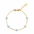 LIGHT BLUE ENAMEL CLOVER BRACELET