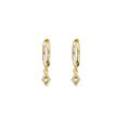 LITTLE DIAMOND CHARM ON GOLD HUGGIES