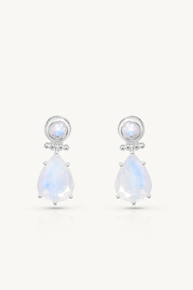 Darcy Moonstone Silver Earrings