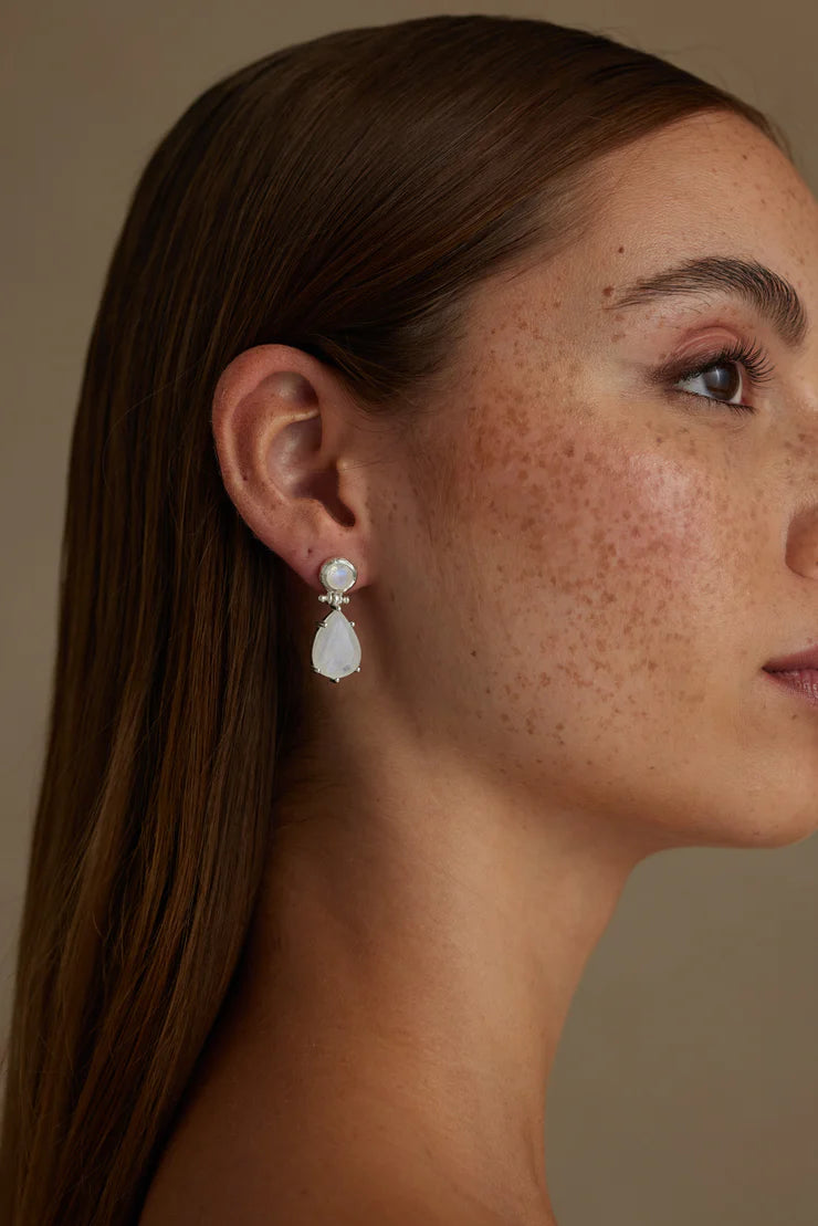 Darcy Moonstone Silver Earrings