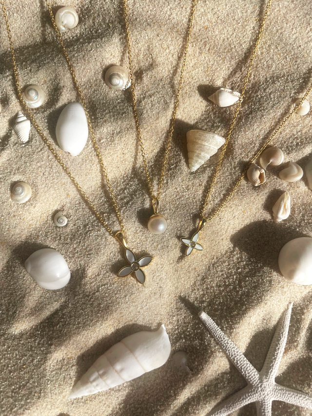 MINI DESERT FLOWER NECKLACE SILVER