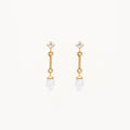 GOLD EMBRACE STILLNESS PEARL DROP EARRINGS