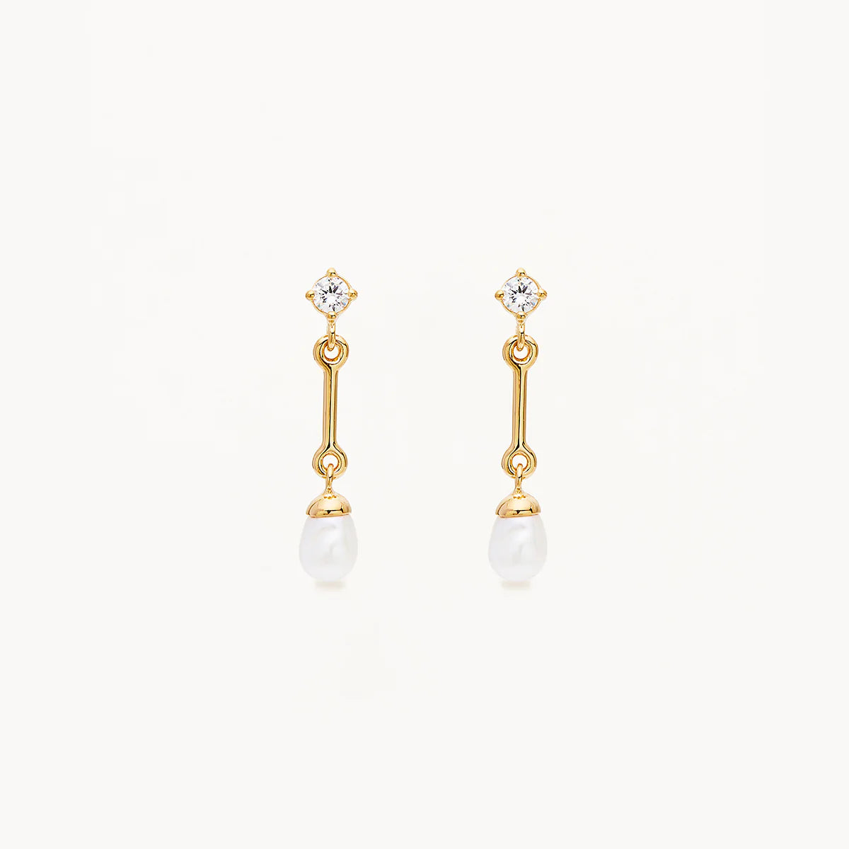 GOLD EMBRACE STILLNESS PEARL DROP EARRINGS