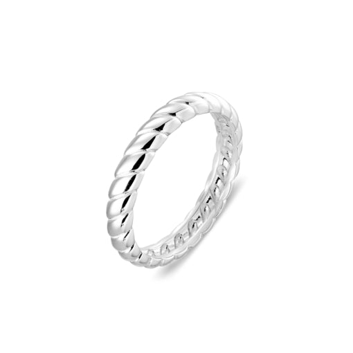 FLAT BRAID SILVER RING