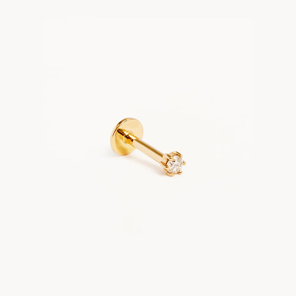 14k Diamond Cartilage Flat Back Earring (single)