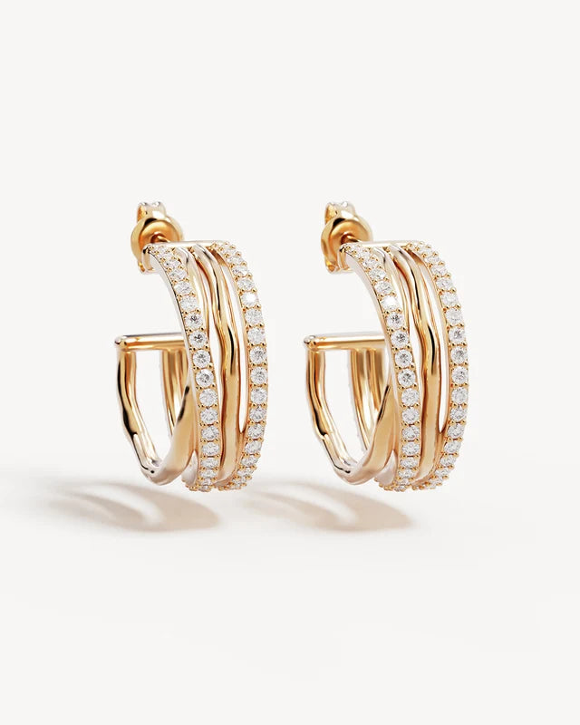 18k Gold Plated Entwined Hearts Large Hoops