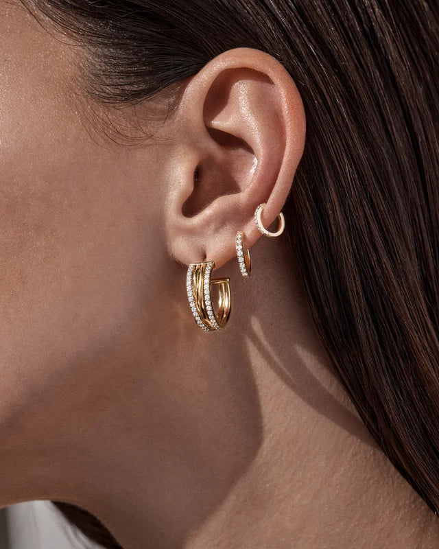 18k Gold Plated Entwined Hearts Large Hoops