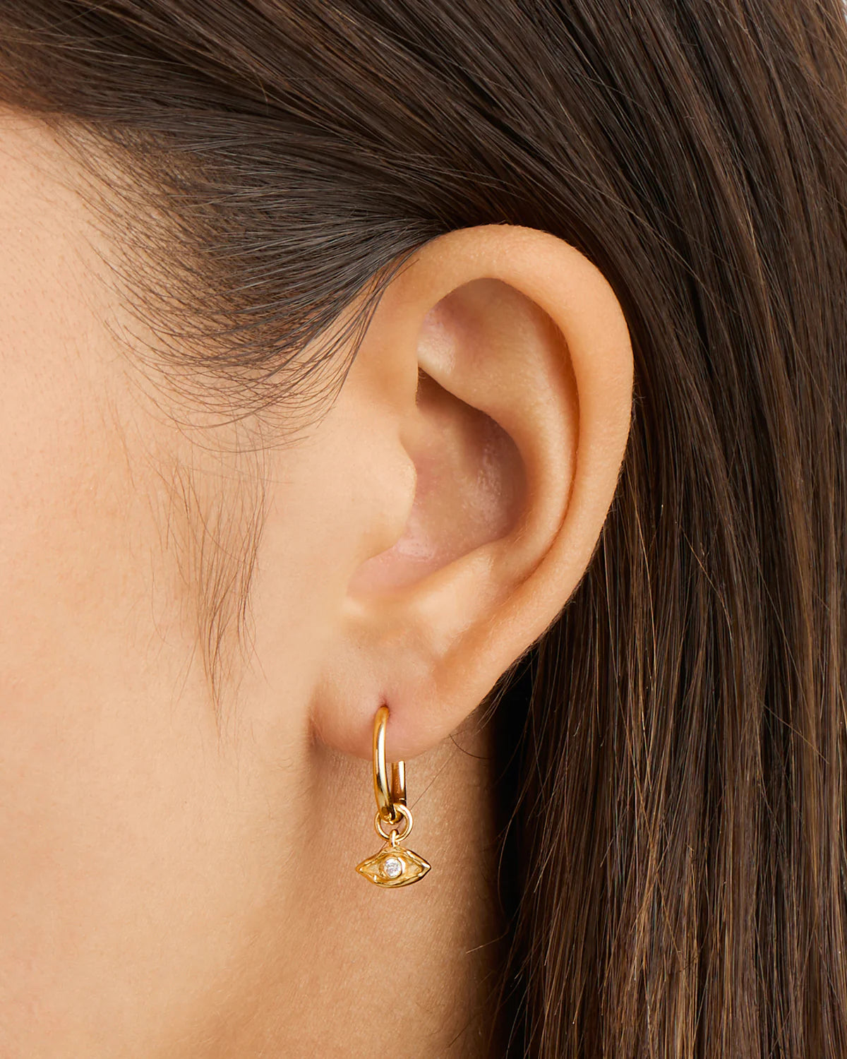 18K GOLD VERMEIL  I AM PROTECTED HOOPS