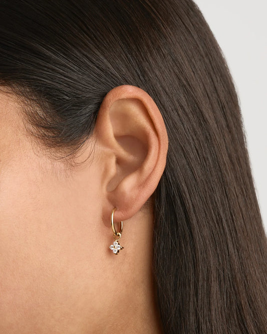 18k Gold Vermeil Crystal Bloom Hoops