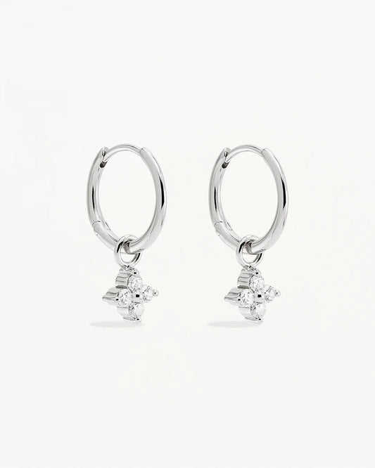 Sterling Silver Crystal Bloom Hoops