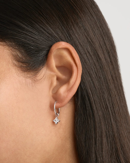Sterling Silver Crystal Bloom Hoops