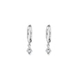 LITTLE DIAMOND CHARM ON SILVER HUGGIES
