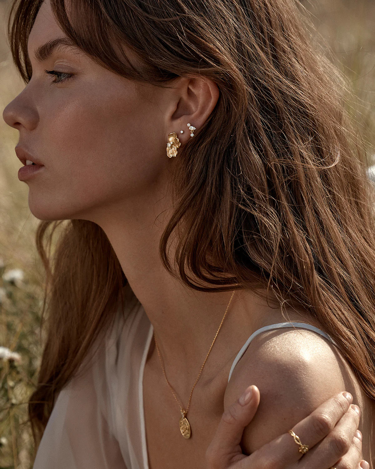 18k Gold Vermeil No Rain, No Flowers Stud Earrings