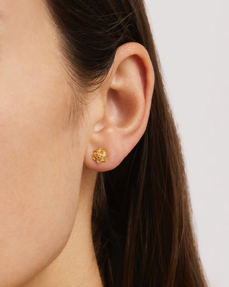 18k Gold Vermeil Bloom Within Lotus Stud Earrings