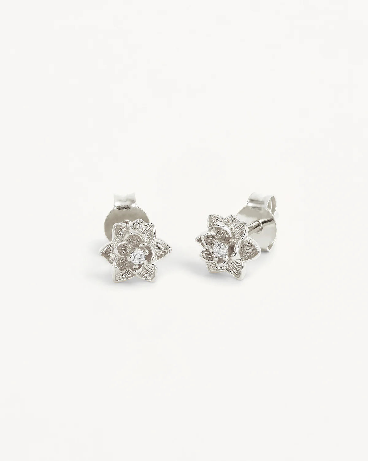 Sterling Silver Bloom Within Lotus Stud Earrings