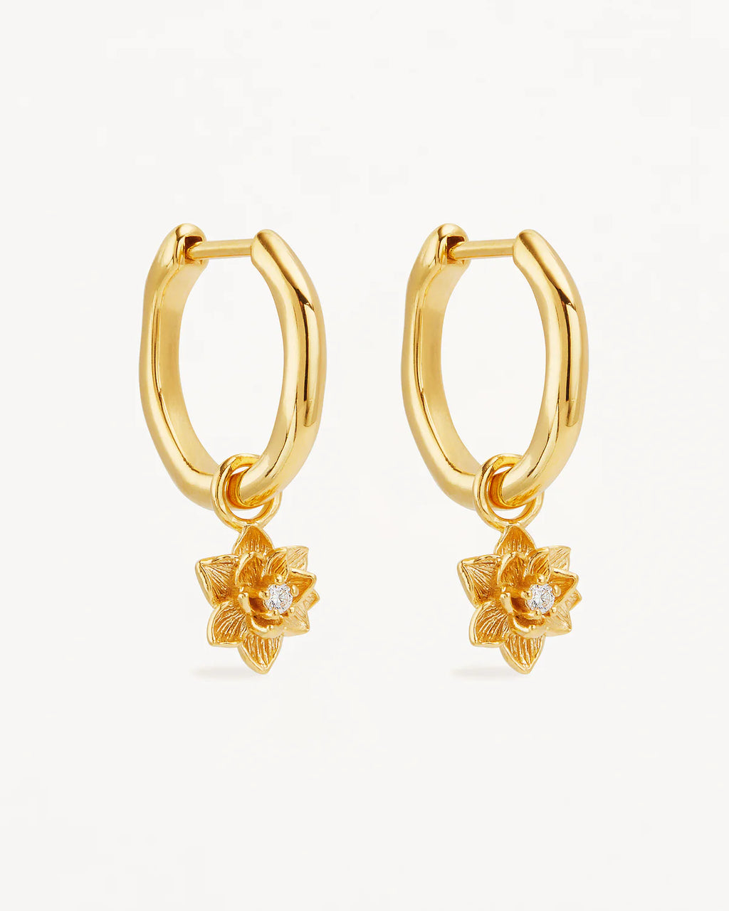 18k Gold Vermeil Bloom Within Lotus Hoops