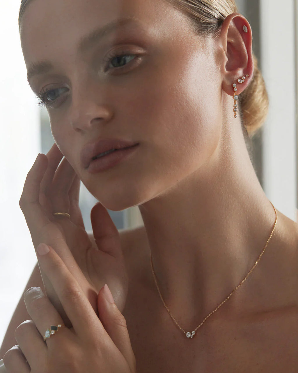 18K GOLD VERMEIL WHISPERS OF LOVE STUD EARRINGS