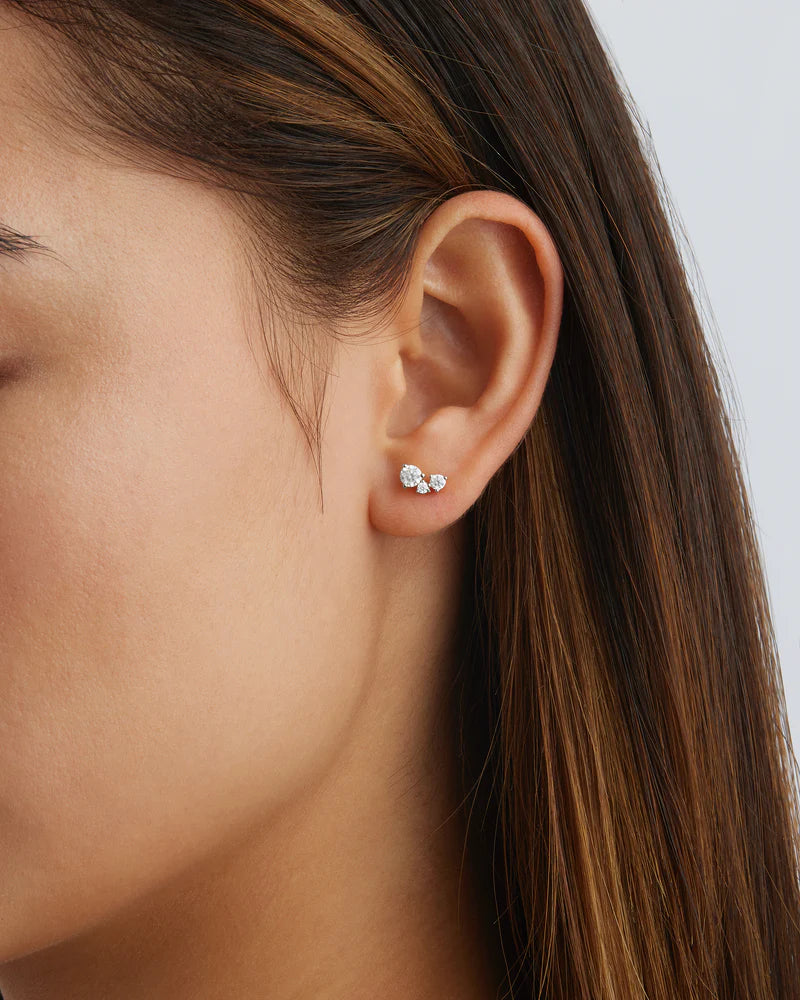 STERLING SILVER WHISPERS OF LOVE STUD EARRINGS