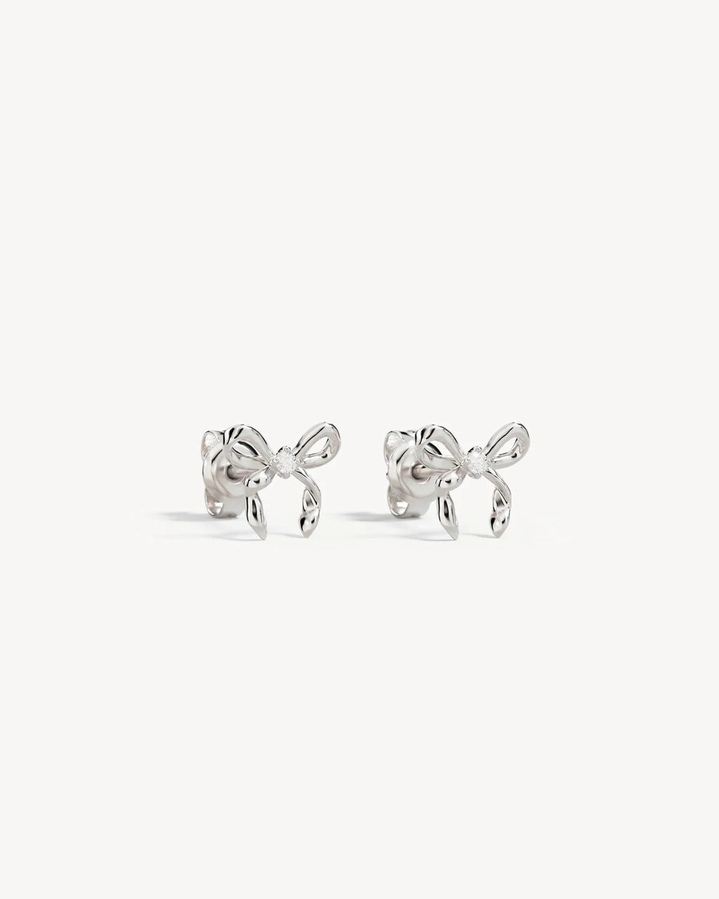 EARRINGS FOREVER MORE BOW STUD STERLING SILVER
